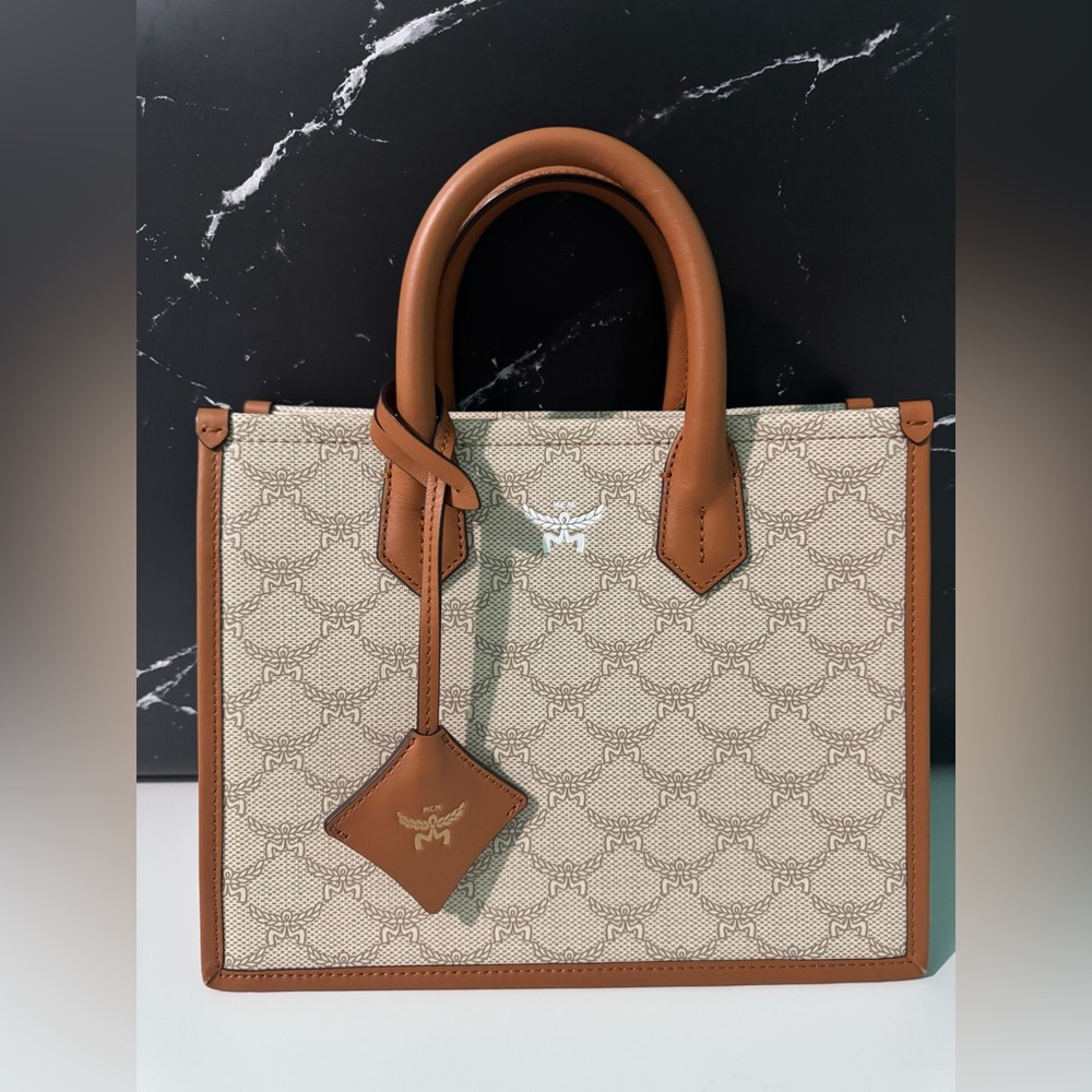 MCM Small Himmel Lauretod tote crossbody bag with inclusions
